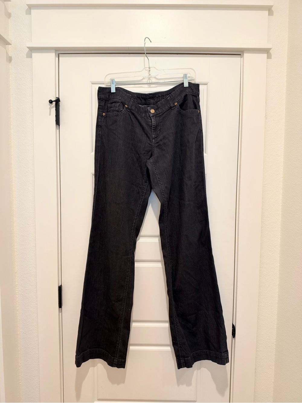 Citizens Of Humanity Birkin Stretch Low Waisted Black Wide Leg Jeans Size 32